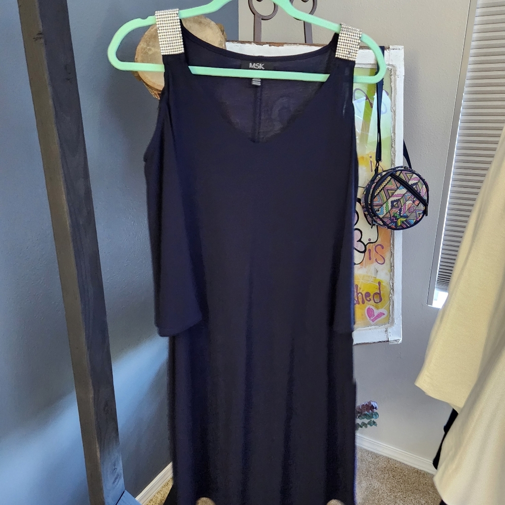 Dress - Cold Shoulder Long Sleeve